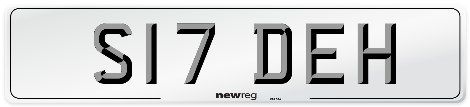 S17 DEH Number Plate from New Reg